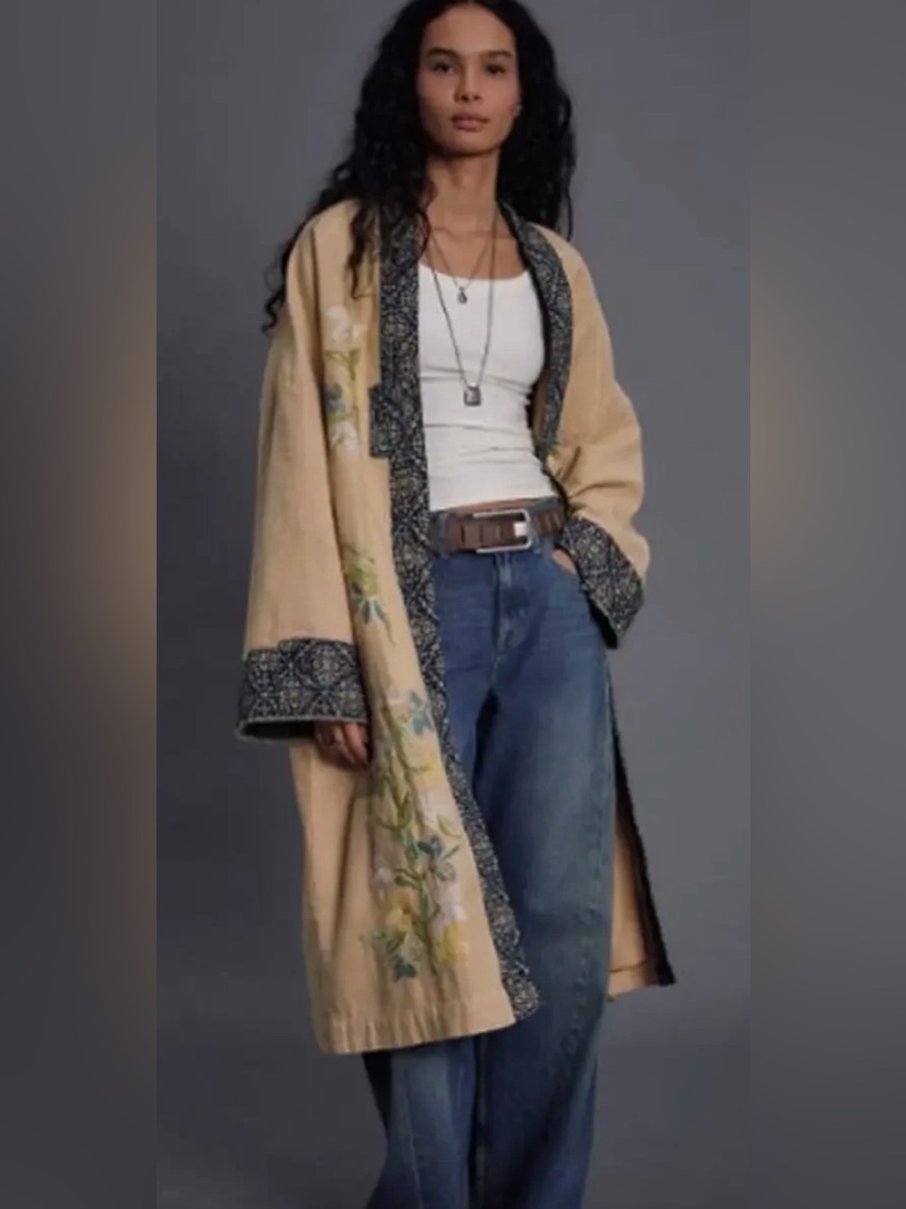 NWT! FP Free People Henlow Embroidered Duster Sz XS/S